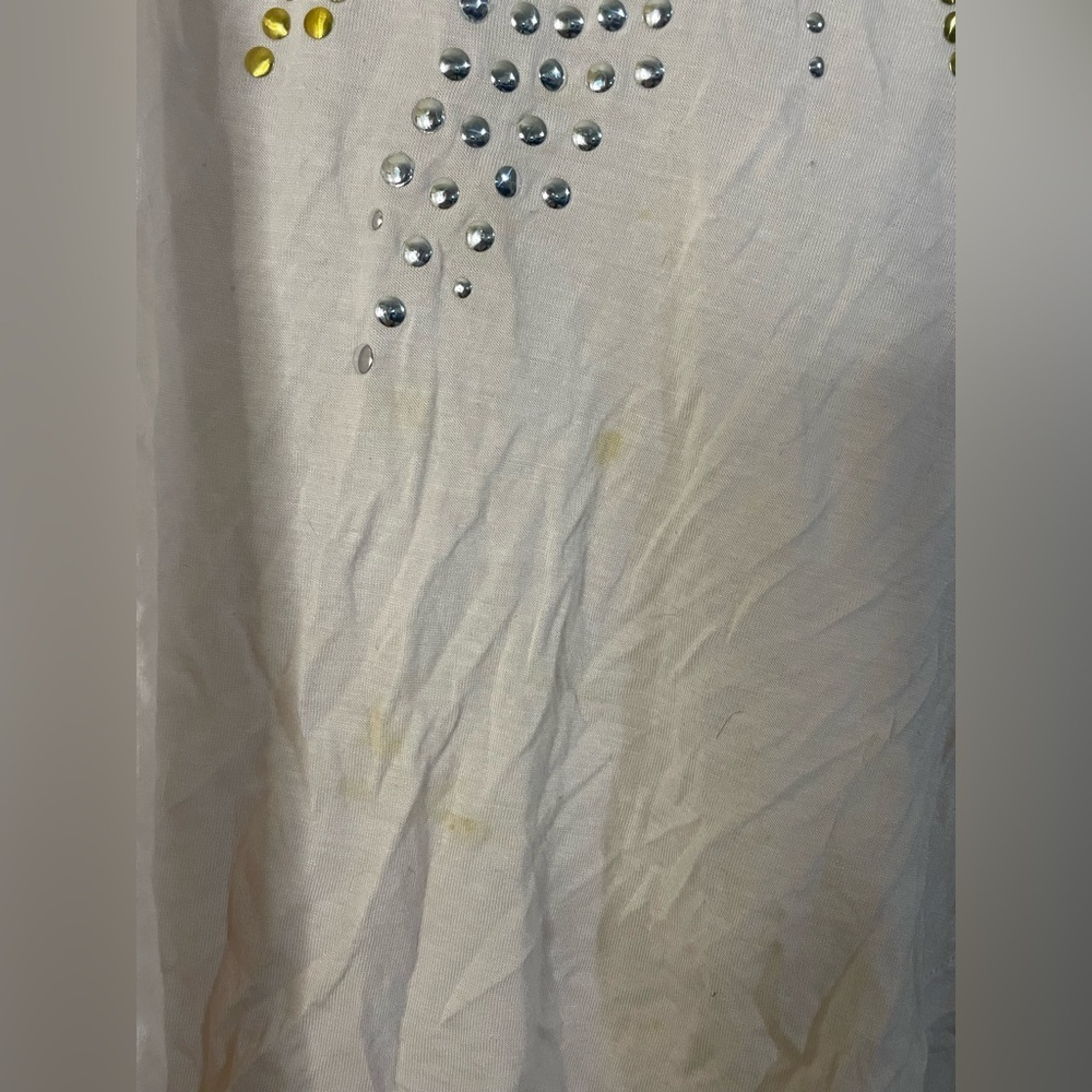 Free People Blouse Pink Silver Gold Studded Batwing High Low Tunic Top Sz Small - Picture 7 of 8